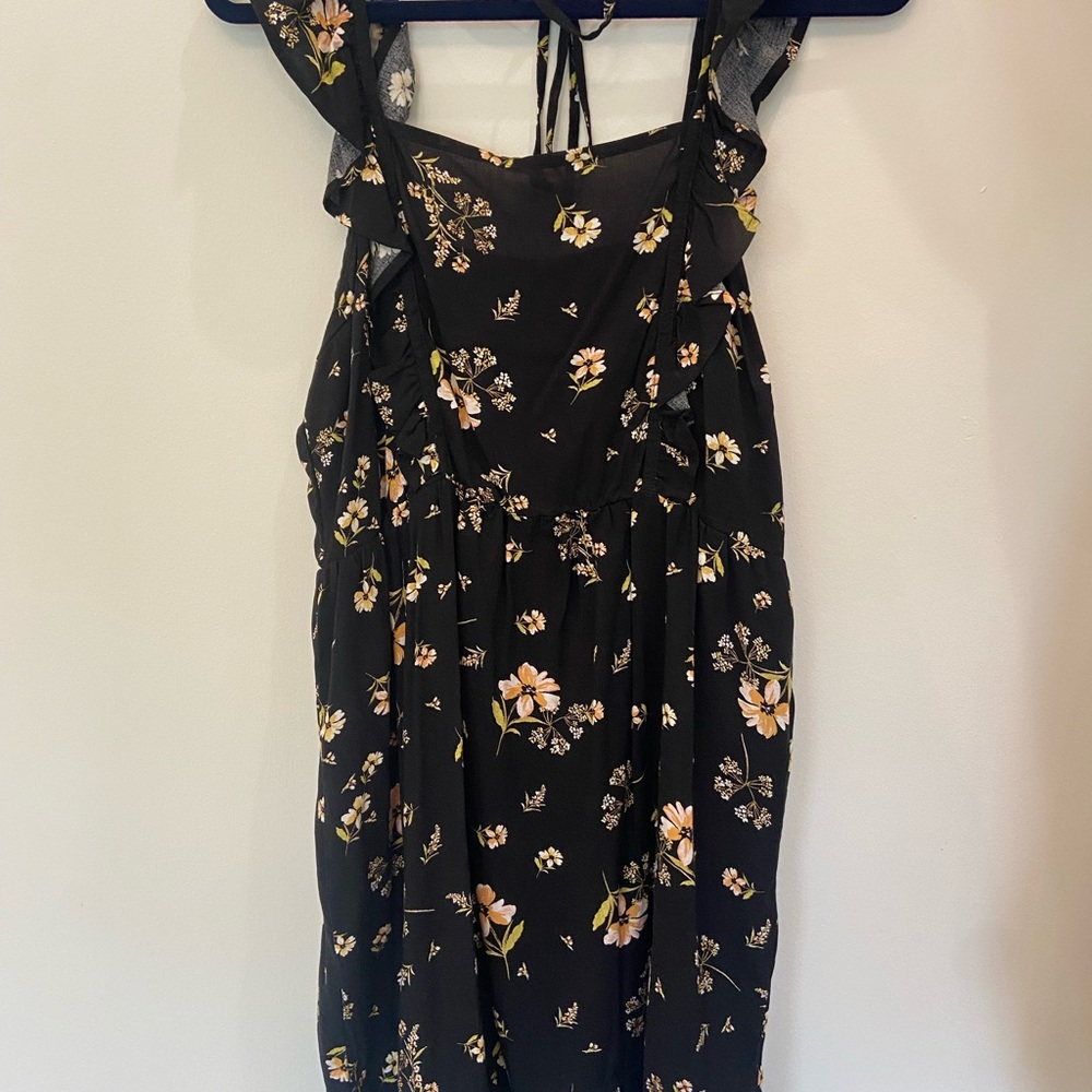 Wild Fable Black and Yellow Ruffled Mini Dress - Picture 4 of 5